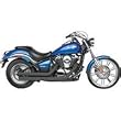 04-09 HONDA VTX1300C: HARD KROME 2.5 AMERICAN CLASSIC STRAIGHTS EXHAUST WITH HARD-TIPS - BLACK (BLACK)