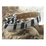 Amberhill Zebra Hair on Italian Calf Leather Dog Collar - Size 16 - 3 4 wide