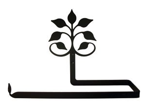 See Wrought Iron Leaf Fan Accented Wall Mount Paper Towel Rack