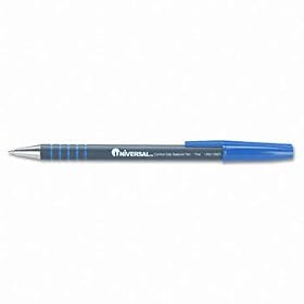 Universal 15621 - Comfort Grip Ballpoint Stick Pen, Blue Ink, Fine, Dozen-UNV15621