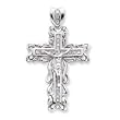 Sterling Silver CZ (Cubic Zirconia) Crucifix Pendant with 20 Inch Sterling Silver Chain