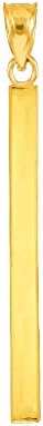 Claddagh GoldWomen's 14k Yellow Gold Dainty High Polish Vertical Bar Charm Pendant