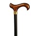 Walking cane - Acrylic With Derby Handle. This wood walking cane has a height approx 36 - 37", constructed in solid wood black stained shaft. Walk In style with this fashionable cane. This wood cane has a capacity of 250 pounds.