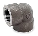 Industrial Grade 1MMU2 Elbow, 90 Deg, 1/4 In, Threaded, Black Steel