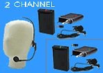 Set of 2: Cordless Headset and 2 Lapel Wireless Microphone for camcorder PC karaoke - 2 channel