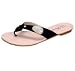 BLOSSOM XENIA-2 Women's sandal in a thong style with adjustable straps, cushioned insoles, traction outsole, embellishment on side of sandals Color: BLACK Size: 9