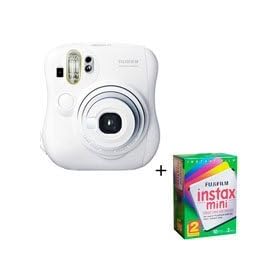 Fujifilm Instax Mini 25 Instant Photo Camera Kit, for Vivid Credit Card Size Instant Prints - White - with Fujifilm Instax Mini Instant Daylight Film, Twin Pack20 Exposures, ISO 800.: Camera &amp; Photo