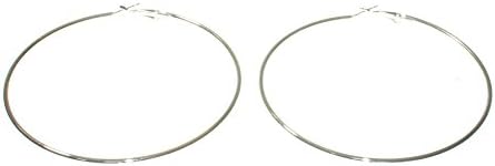 Sterling Silver Plate 3" Hoop Lever Back Earring