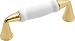 Belwith Keeler Polished Delights Collection 3 Pull Polished Brass With White Insert