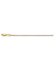 14k Solid Yellow Gold Gourmette Chain Necklace 1mm 18"
