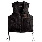 Harley Davidson Men's Legendary Eagle Leather Vest. Embroidered graphics. 98131-08VM