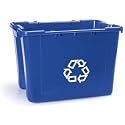 Rubbermaid(R) Computer Paper Collection "We Recycle" Container, 12 1/2 Gallons, 13 1/2in.H x 20in.W x 15in.D, Blue