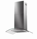 Baumatic 70cm Curved Glass Chimney Cooker Hood 700mm Telescopic Stainless Steel Bt73gl