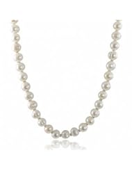 Sterling silver 11-12mm white freshwater cultured pearl necklace, 18"
