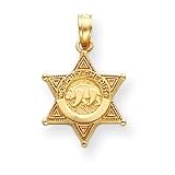 14k Deputy Sheriff Badge with Bear Pendant