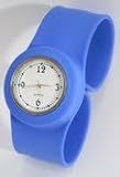 GSI Quality Waterproof Silicone Gel Sporty Wrist Band Watch - Wide Face With Analog Dial Style, For Children And Sports - Blue