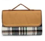 Picnic Time Sunshine Blanket Tote - English Plaid/Brown Flap