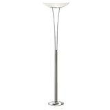 Dainolite DM217F-SC Floor Lamp with White Frosted Glass Shade, Satin Chrome