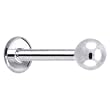 16 Gauge 5/16" 3mm -Solid 14KT White Gold Ball Internally Threaded Tragus