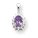 14k White Gold Diamond & Amethyst Birthstone title=