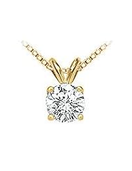 18K Yellow Gold : Prong Set Round Diamond Solitaire Pendant â€" 1.00 CT. TDW.