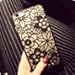 iPhone 6 Plus / iPhone 6s Plus Case, Moonmini® Baroque Retro Court Lace Pattern Texture Hard Plastic Clear Case for Apple iPhone 6 Plus/ Apple iPhone 6s Plus 5.5 Inch (Black Flower)