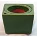 Square Self Watering Ceramic Pot with Felt Feet - Green - 6