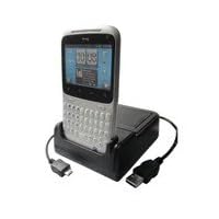 GSI Super Quality Desktop 3-In-1 Rapid Charger/Cradle/Data-Sync Docking Station For HTC ChaCha Cell Phone - Plus Slot For Extra Battery Charge - Powered By USB Or By Included AC Wall Adapter