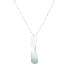 Instinct Silver 154 Double Dog Tag Necklace 51cm