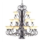 World Imports - 2620-24 : 12 Lt. Crystals Chandelier - Crackled Bronze w/ Silver