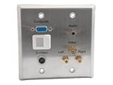 Impact Acoustics - Wall plate - HD-15, RCA X 3, 4 pin mini-DIN, mini-phone stereo 3.5 mm - stainless steel - 2-gang