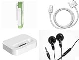 iPod Mini Bundle! Two Apple iPod Mini Belt Clips 2GB 4GB 6GB 1st 2nd Generation 603-3749, Apple 40GB iPod Dock OEM (M9602GA) PL376AA#ABA B-STOCK, Apple iPod Dock Connector to USB 2.0 Cable (591-0222), HP Earbuds - black (372372-001)