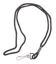 Industrial Grade 1ZBY8 Neck Lanyard, Nylon, Black, Length 19 In