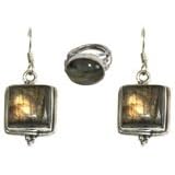 Ring Earrings Set Sterling Silver Jewelry (erss014)