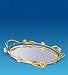 24k Gold Plated Mirror Tray Decorated with Swarovski Crystals Flowers