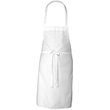 Chef Works APKDC-WHT White Basic Bib Apron, 33-InchL by 27.5-InchW