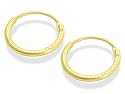 9ct Gold Diamond-Cut Hinged Hoop Earrings