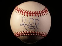 Vizquel, Omar Autographed/Hand Signed American League Baseball in Blue Ink on the Sweet Spot