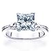 0.70 Carat I/SI2 Princess Diamond Three Stone Engagement Ring with RB Side Stones in Platinum