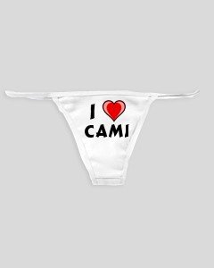 White Thong with I Love Cami