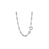 Mens Womens Necklace 14k White Gold Singapore Twist Chain Solid 1.5mm , 16 inch