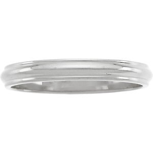 Genuine IceCarats Designer Jewelry Gift 10K White Gold Wedding Band Ring Ring. 03.00 Mm Half Round Edge Band In 10K Whitegold Size 7