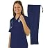Women's Scrub Set Medical Scrub Top and Pant (Dark Royal Blue, S)
