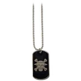  One Piece Skull Dog Tag Necklace