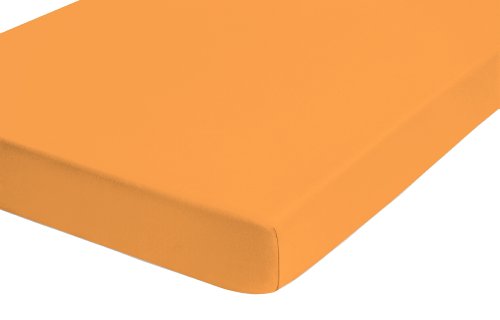 Biberna 77866/532/388 Jersey-Elastic Spannbetttuch / 120 x 200 cm - 130 x 220 cm / Farbe: safran