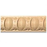 1-1/4W X 1/2TH X 96L, Red Oak Wood, Machine Carved Hard Wood Egg & Dart Astragal Molding. (Zakros Moulding)