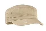 Upscale 100% Cotton Twill Distressed Military Hat Cap - Khaki