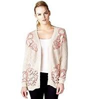 Limited Collection Cotton Rich Floral Textured Cardigan