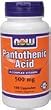 NOW PANTOTHENIC ACID 500 MG - 100 CAPSULES