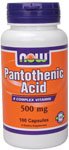 NOW PANTOTHENIC ACID 500 MG - 100 CAPSULES